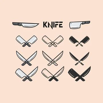 Set knife icon Stock Illustration
