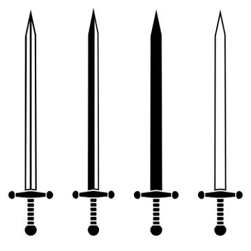 Set of knight swords Stock Illustration