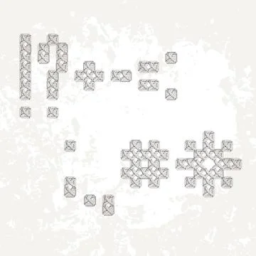 Set of knitted, embroidered macrame or punctuation. イラスト素材
