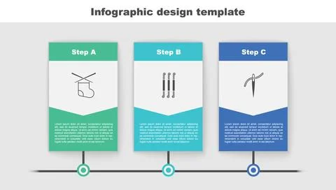 Set Knitting needles, Crochet hook and Needle with thread. Business infographic Stock Illustration