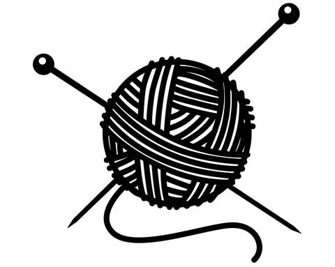 A set for knitting threads and needles. Ball of yarn for knitting and knitting Stock Illustration