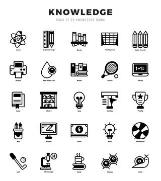 Set of Knowledge Icons Lineal Filled icons collection. Stock-Illustration