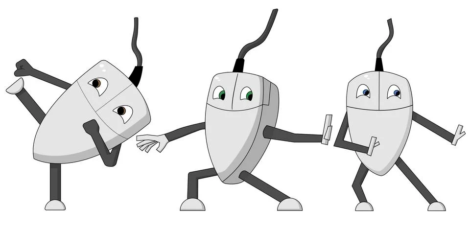 Set of kung fu computer mouse. Isolated stock illustration Stock Illustration