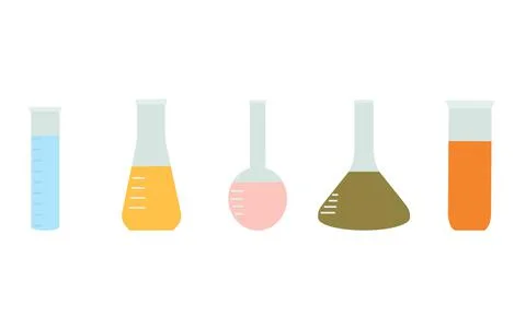 Set Lab flask icon. Vector illustration Stock Illustration