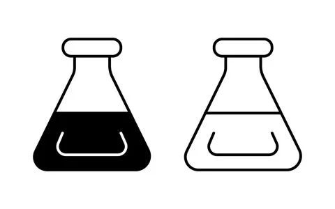 Set of Lab icon in filled and line style vector illustration Stock Illustration