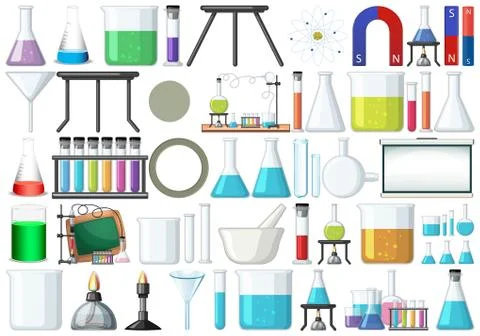 Set of lab tools Stock Illustration