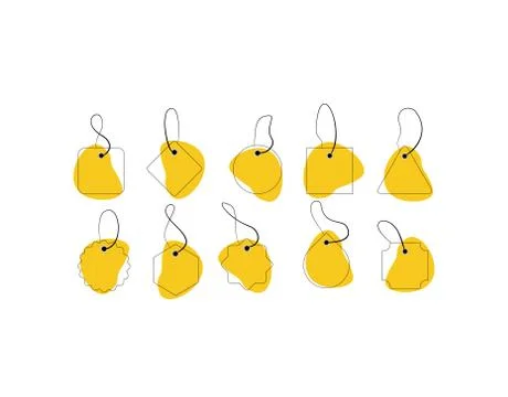 Set Label Flat Icon on white background in vector illustration Stock Illustration