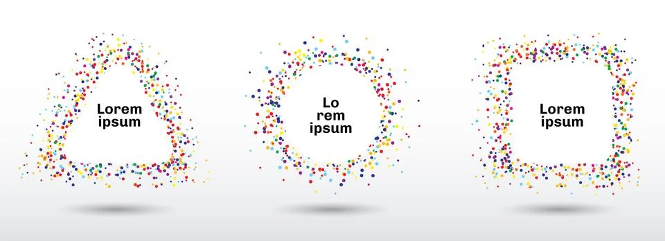 Set of label geometric triangle, circle, square space for text with colorful Stock Illustration