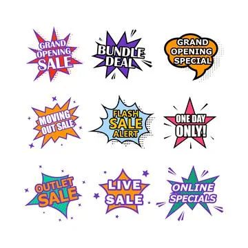 Set Label Offer, vector illustration Stock Illustration