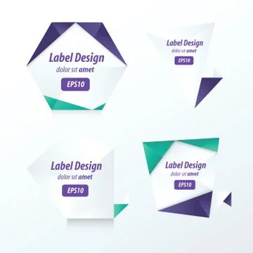Set Of Label Vector Design Stock-Illustration