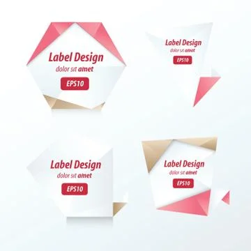 Set Of Label Vector Design love color Stock Illustration