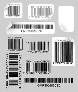 Set of  labels with bar codes Stock Illustration