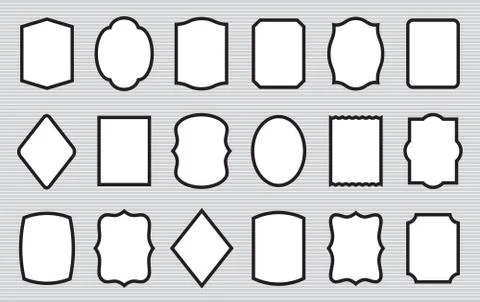 Set of labels. Different shape photo frames Illustrazione stock