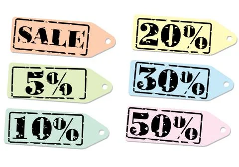 Set of labels for the discount. Illustrazione stock