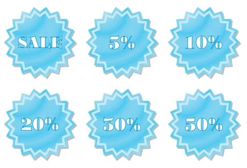 Set of labels for the discount. Stock Illustration
