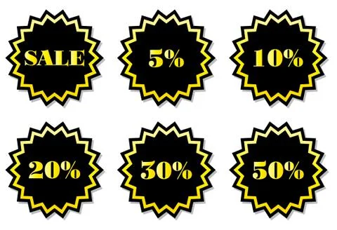 Set of labels for the discount. Stock Illustration