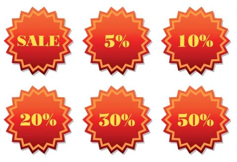 Set of labels for the discount. Stock Illustration