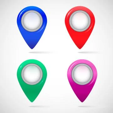 Set of labels on the map Stock Illustration