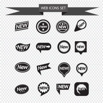 Set of labels New Icon for website and communication Stock Illustration
