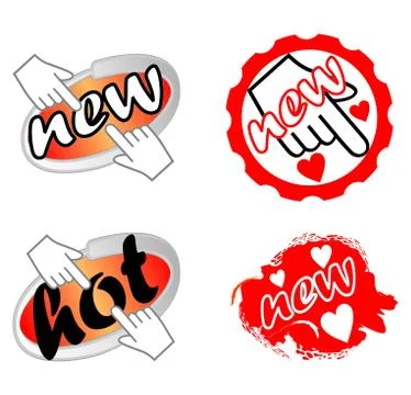 A set of labels for new products Illustrazione stock