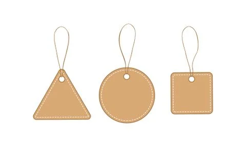 Set of labels with rope Stock Illustration