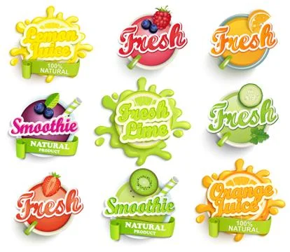 Set of labels splash. Stock Illustration