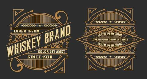 Set of labels. Western style Stock Illustration