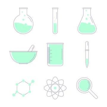 Set of laboratory equipment Stock Illustration
