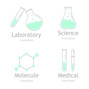 Set of laboratory equipment Stock Illustration
