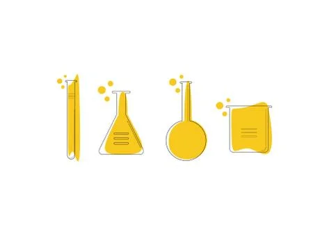 Set Laboratory Flat Icon on white background in vector illustration Stock Illustration