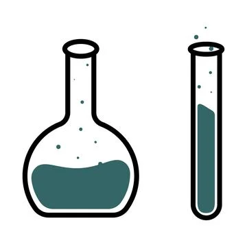 Set of laboratory glassware, vector illustration Stock Illustration