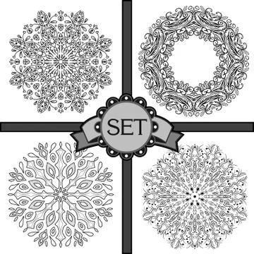 Set with lace ornaments Stock Illustration