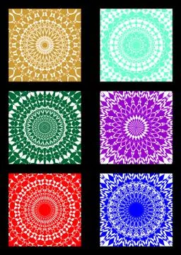 A set of lace patterned background tiles Stock Illustration