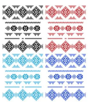 Set of laces isolated over white Stock Illustration