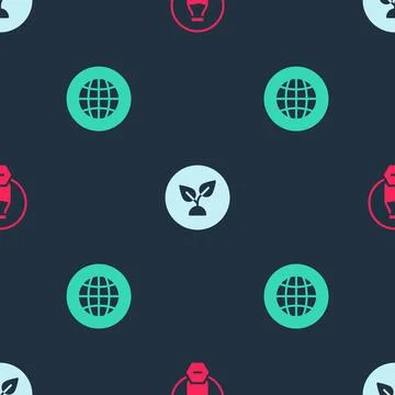 Set Lactose free, Plant based and Social network on seamless pattern. Vector Stockillustratie