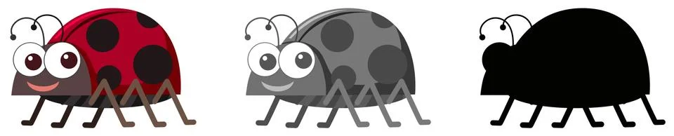 Set of ladybug character Stock Illustration