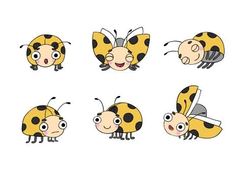 Set of ladybugs Stock Illustration