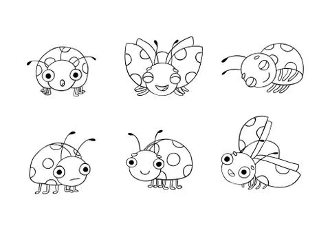 Set of ladybugs Stock Illustration