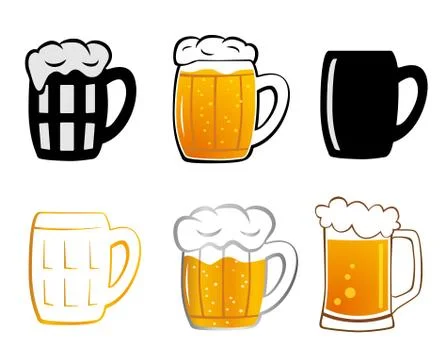 Set Lager beer icon. Stock Illustration
