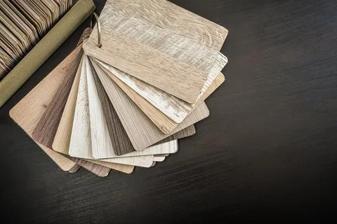 Set of laminated chipboard samples. Stock Photos