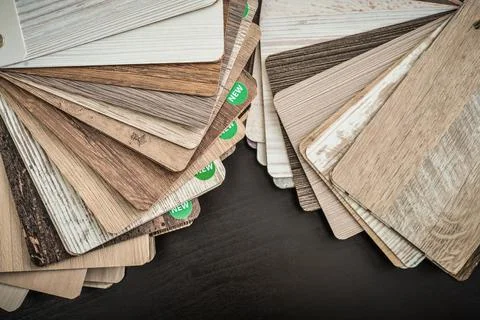Set of laminated chipboard samples. Stock Photos