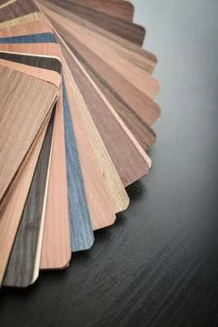 Set of laminated chipboard samples. Stock Photos