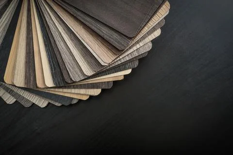 Set of laminated chipboard samples. Stock Photos