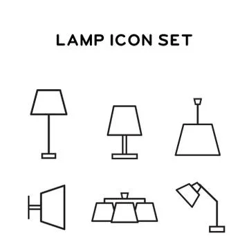 Set lamp icons Stock Illustration