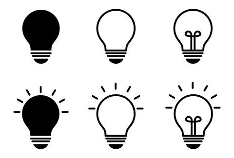 Set of lamp icons Stock Illustration