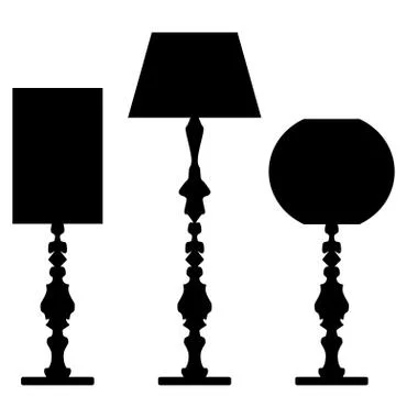 Set of lamp silhouettes Stock Illustration