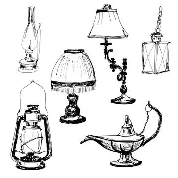 Set of lamps Stock Illustration