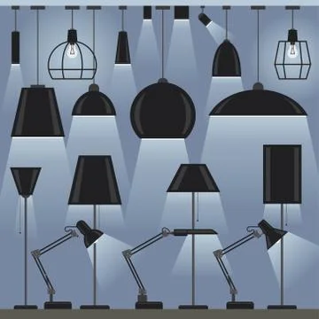 Set of lamps Stock Illustration