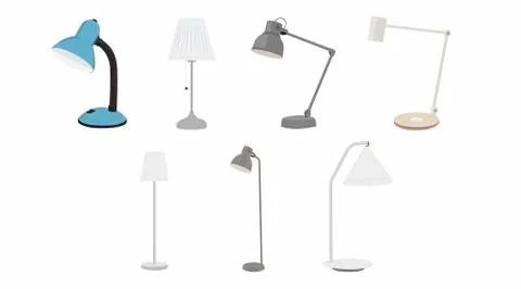 Set of Lamps Stock Illustration