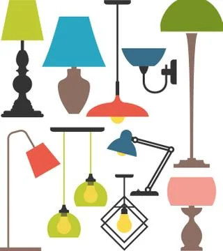 Set of lamps. Stock Illustration